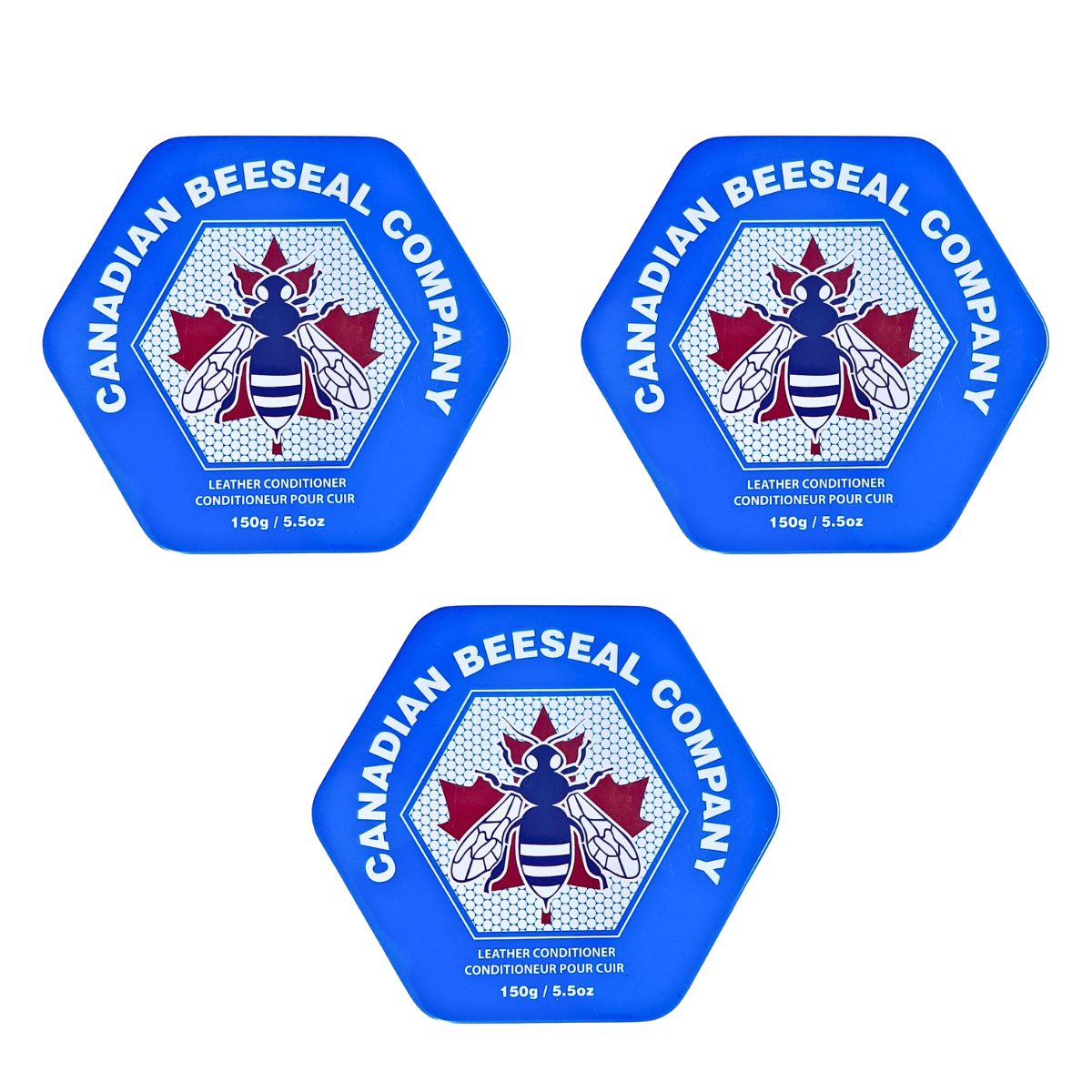 Pack of 3 Canadian Beeseal Leather Conditioner 150g 5.5oz | Leather Care