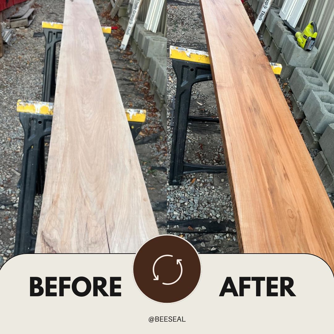 Canadian Beeseal Leather and Wood Conditioner Before and After | Leather Care