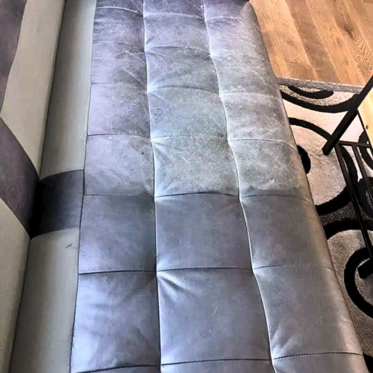 Canadian Beeseal Leather Conditioner on Leather Sofa Before and After | Leather Care