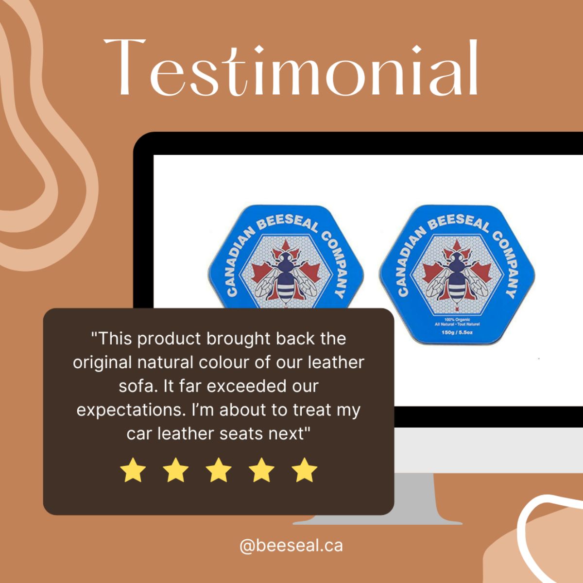 Canadian Beeseal Leather Conditioner Feedback 5 stars | Leather Care