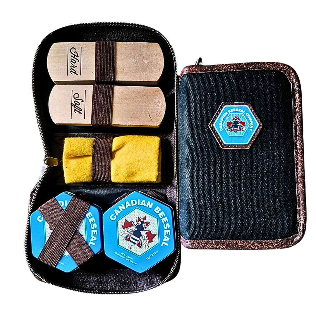 Shoe Shine Kit With 2 Canadian Beeseal Leather Conditioner | Leather Care