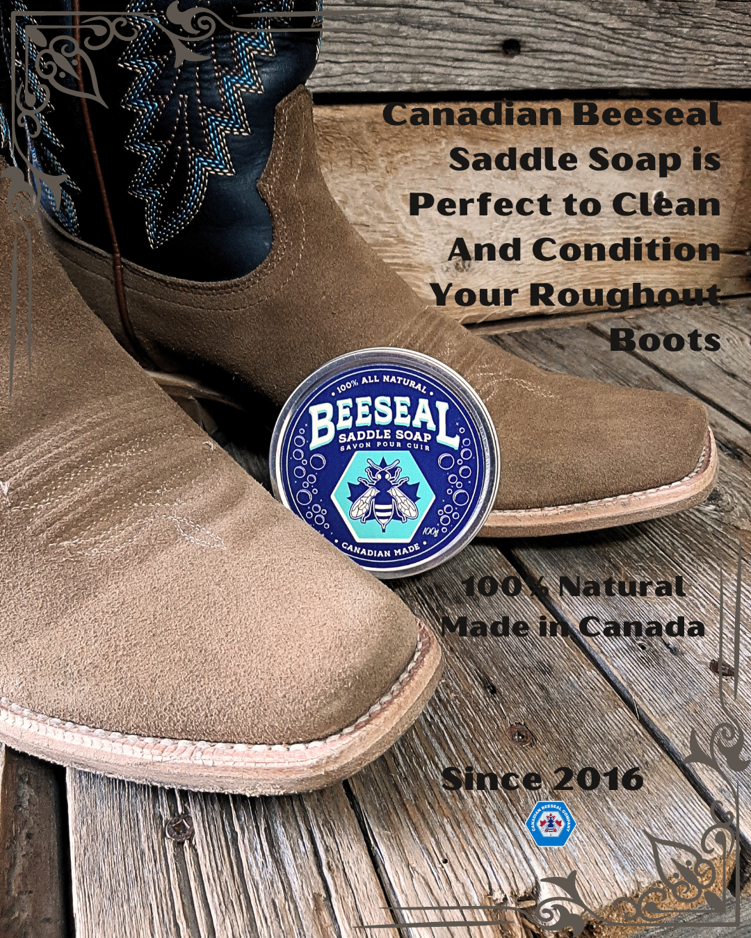 Natural Saddle Soap Will Bring The Natural Aspect of Your Leather Goods. Works also on Roughout