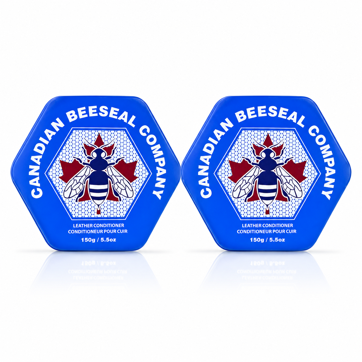 Pack of 2 Canadian Beeseal Leather Conditioner 150g tins for leather care and protection, made in Canada | Laether Care